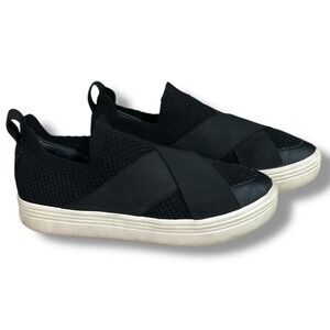Dolce Vita Women's 8M Terri Black Mesh Criss-Cross Platform Slip-On Sneakers